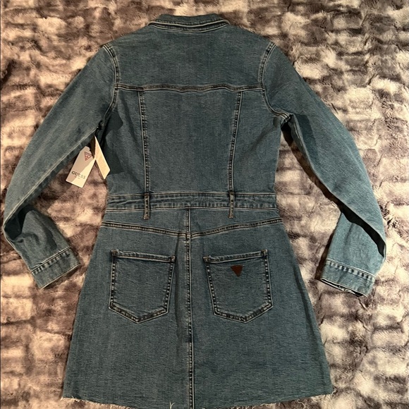 NWT Guess Blue space wash long sleeve denium dress sz SM - Picture 10 of 13